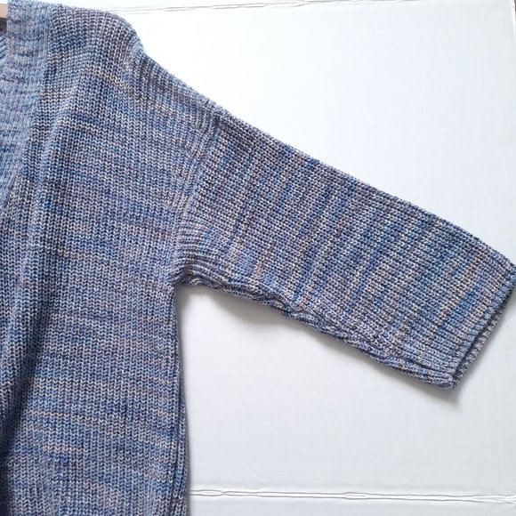 J. Jill Easy Dropped-Shoulder Cotton V-Neck Sweater Blue Jasper Size S - Picture 6 of 11